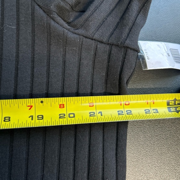 Old Navy Womens XXL Black Ribbed Knit Sweater Dress Long‎ Sleeve Belt 1/4 Button - Picture 11 of 14